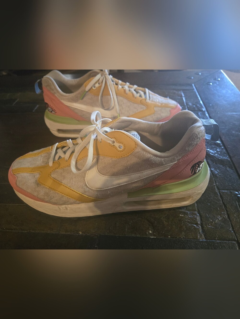 Nike Women's Multicolor Sneakers - White, Yellow, Pink, Green